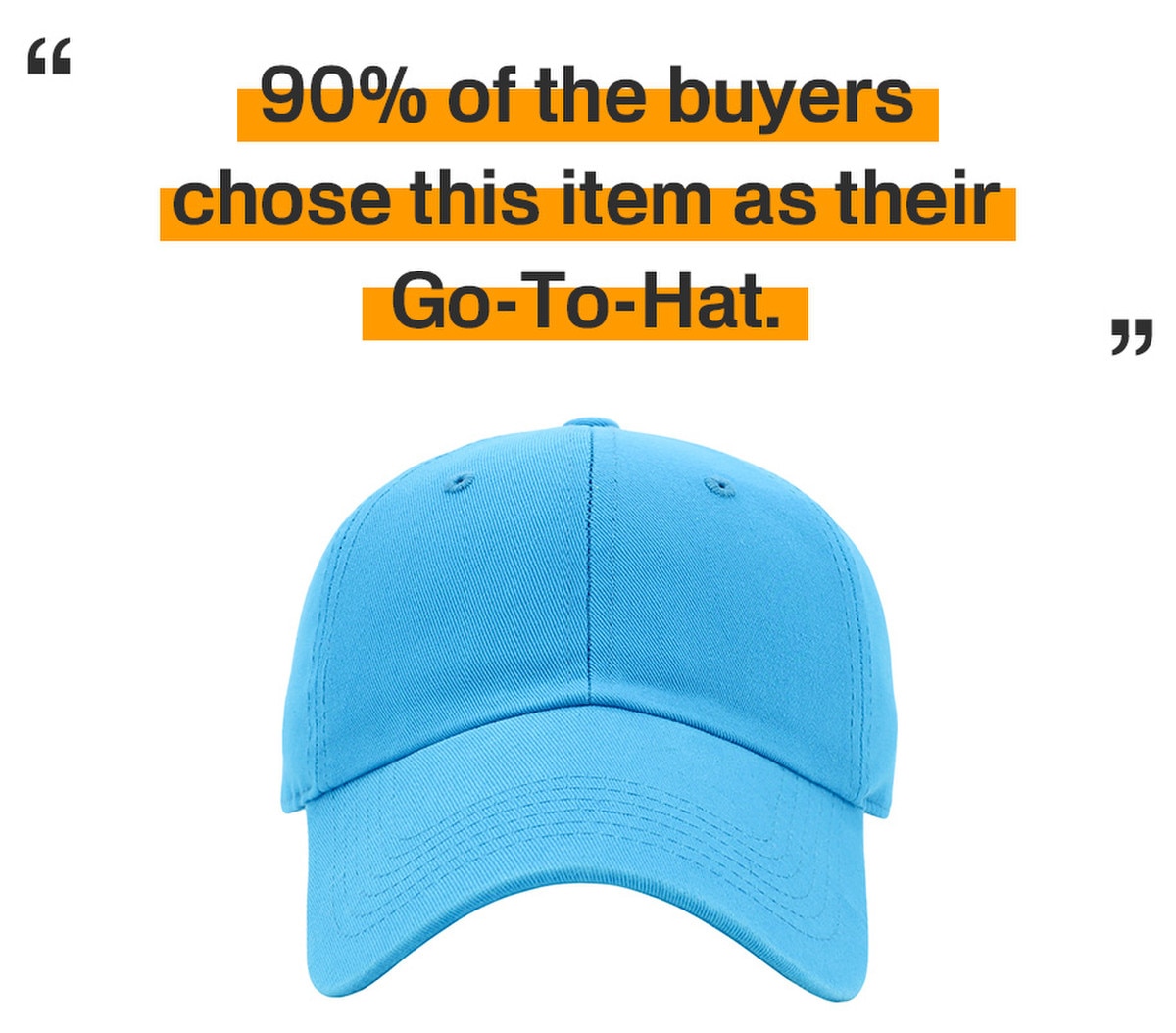 Aqua Blue Low Profile Baseball Cap Front View